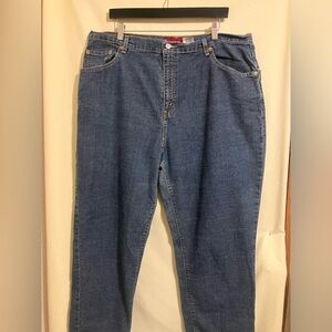 Levi's Women's Classic Relaxed Stretch Tapered Leg 550 Blue Denim Jeans Size 20